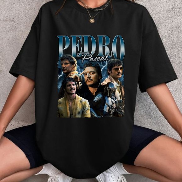 PEDRO PASCAL Shirt  Street Style Fashion  Retro 90s Shirt Unisex Fit - Picture 1 of 2